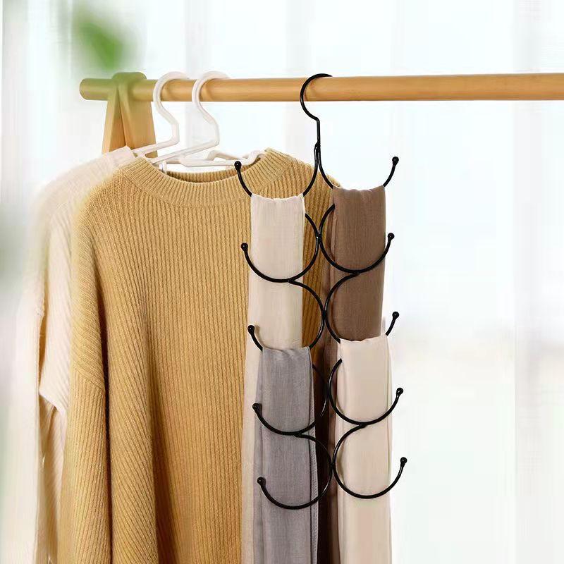 Multifunctional hook hanging scarf rack household bow tie hat storage artifact silk scarf ring tie rack