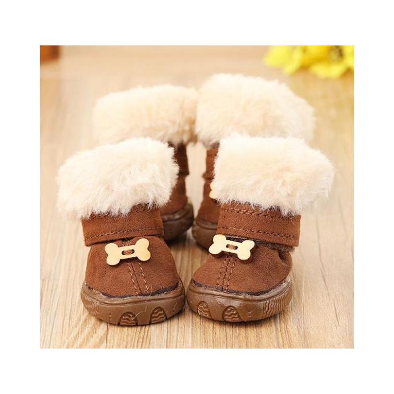 Pet Dog Shoes Teddy Autumn Winter Models for Small Dogs Plus Velvet Warmth Breathable Non-slip Soft Bottom Wear-resistant Boots Pet Cat Walking Shoes