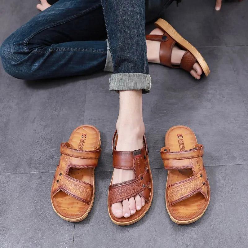 Men's Sandals Summer Korean Version Fashion Non-slip Breathable Dual-use Sandals and Slippers Thick-soled Men's Beach Shoes