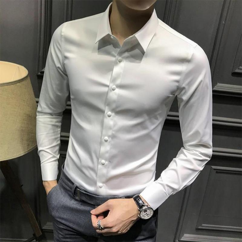 Long-sleeved Spring Men's Shirts Korean Style Slim Men's Shirts Casual Business Formal Wear High-end Tops