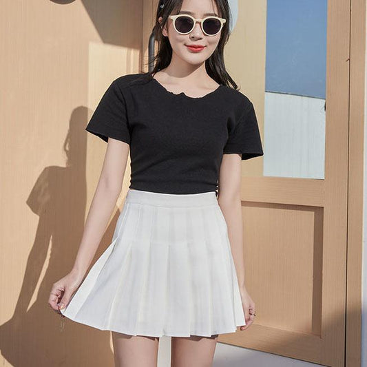 Female Simple High Waist Short Holiday Skirt Slim Elegant Streetwear Solid Color A-line Miniskirt