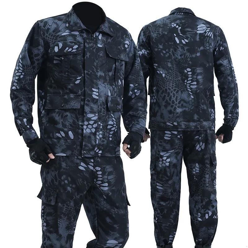 Camouflage Clothing Men's Suit Men's Spring and Autumn Wear-resistant Welder Construction Site Military Fans  Labor Insurance Work Clothes