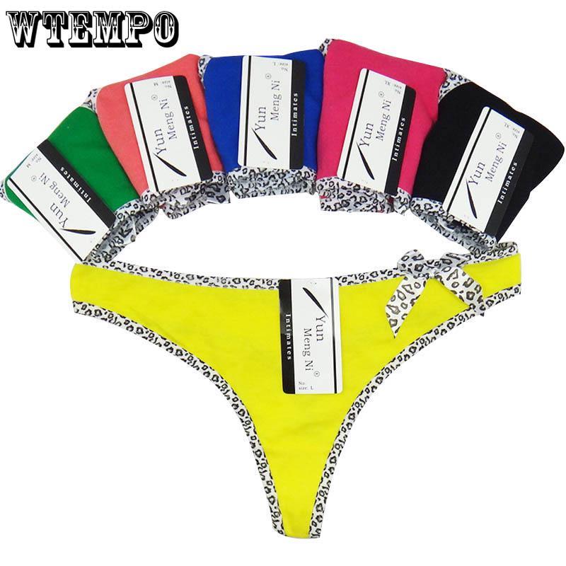 6 Pcs/Lot Brand Sexy Women Cotton G-String Thongs Low Waist Panties Ladies' Seamless Underwear