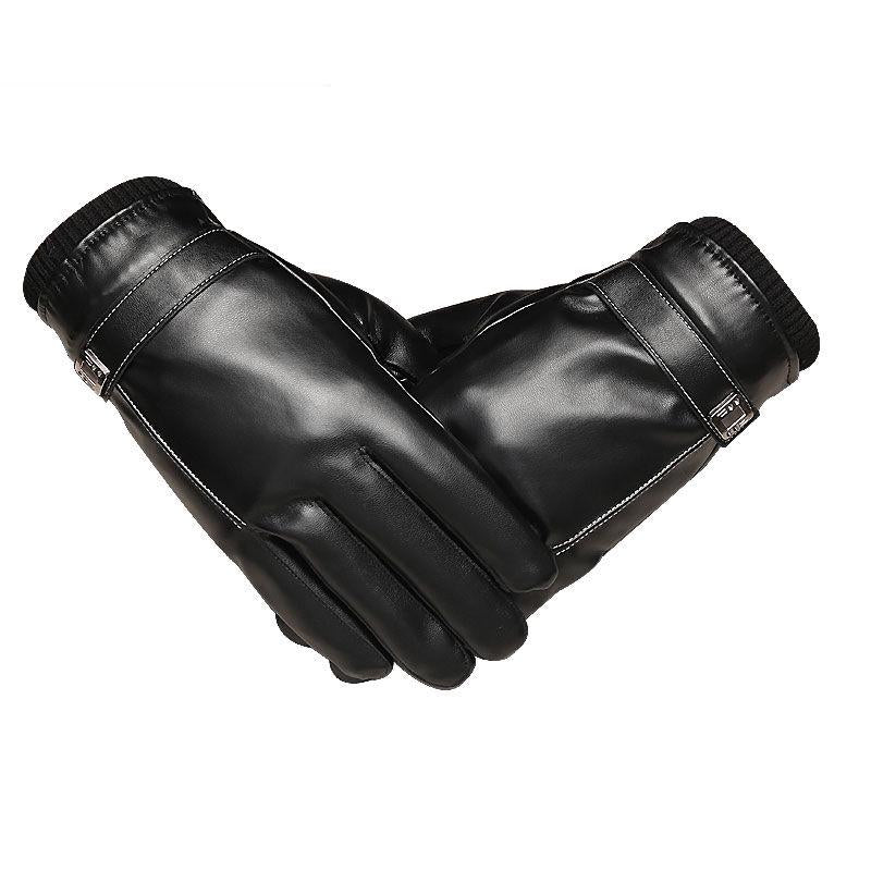 Plush Cotton gloves Windproof gloves Winter Warm Leather gloves Thick gloves Man fashion gloves