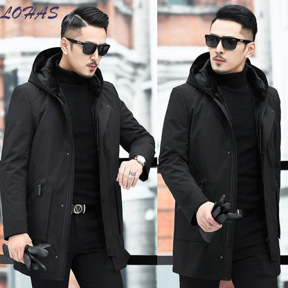 Men Winter Imitation Mink Fur Detachable Liner Thick Imitation Fur Jacket