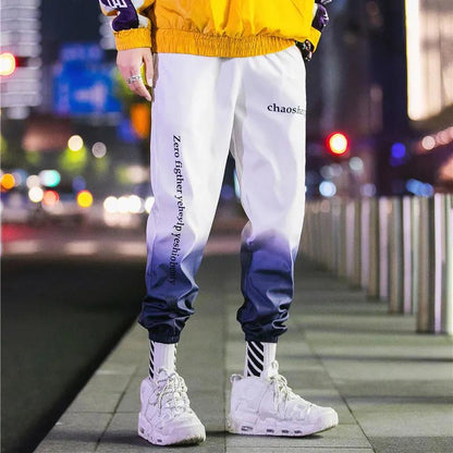 Spring and Summer Casual Pants Men's Thin Hip-hop Couple Loose Foot Pants Youth Gradient Sports Pants 9 Points Pants