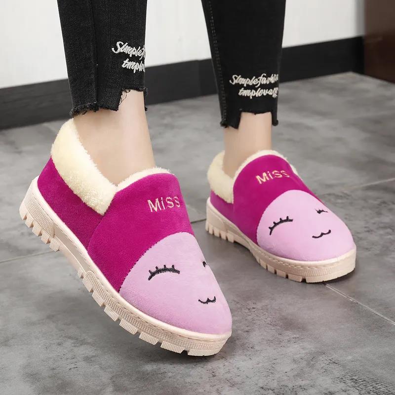 Autumn and Winter Pure Cotton Slippers Indoor Non-slip Soft-soled Shoes Warm Simple Plush Cotton Shoes