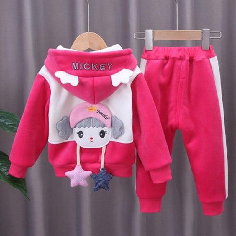 Children's Clothing Girls Baby Winter Clothing Infants Children Children's Suits 0-5 Years Old Female Baby Two-piece Clothes Winter Clothing