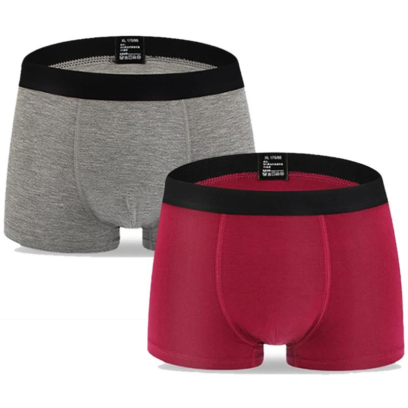 2 Packs Men's Underwear Over Size Extra Large Loose Pants Modal Stretch High Waist Boxer Shorts 5XL Briefs Comfortable Breathable Underpants  Panties