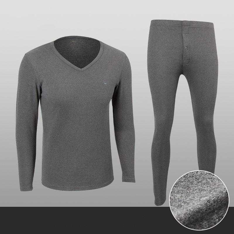 Men Winter Thermal Underwear O-neck Autumn Clothes Tight Suit Thicken Windproof Comfortable Soft Lining Long Sleeve Wearable Versatile Spring Pajamas