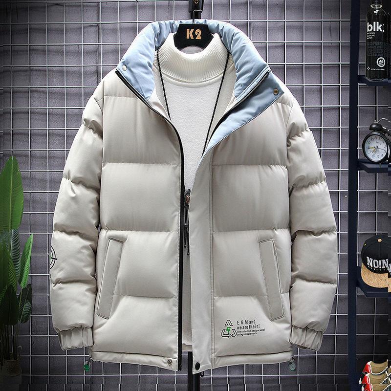 Men's Hooded Jacket Warm Cotton Jacket for Teenagers Plus Thicker Size Fat Style Double-sided Wear Student Cotton Jacket