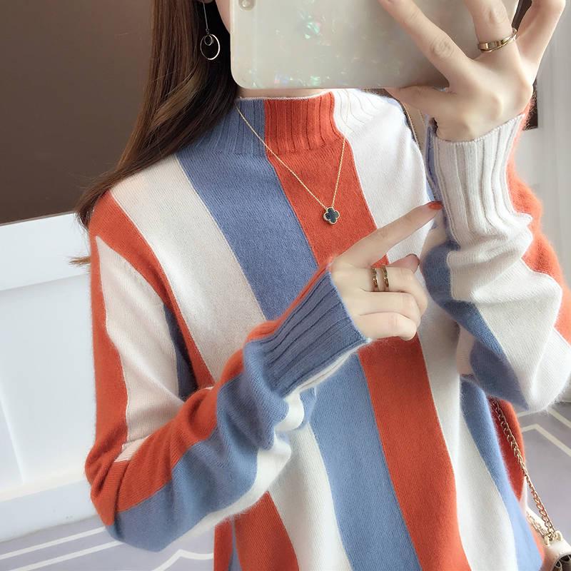 2019 Autumn and Winter Turtleneck Sweater Womens Long Sleeve Knitted Sweater Female Ladies Jumper