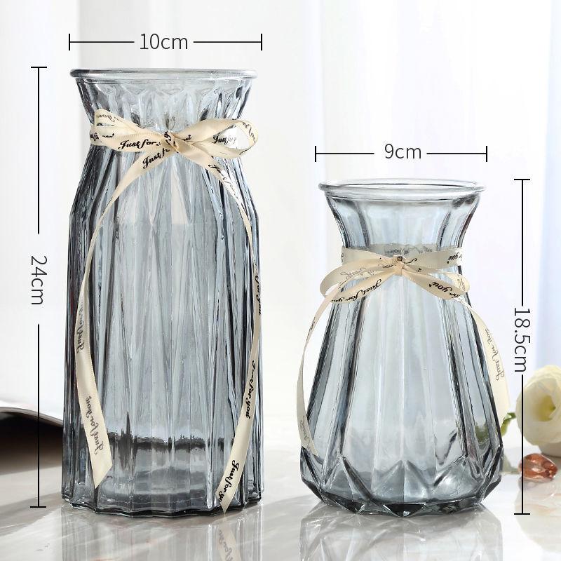 Creative Vase Glass Transparent Living Room Decoration Vase Nordic Simple Rich Bamboo Dried Flower Vase