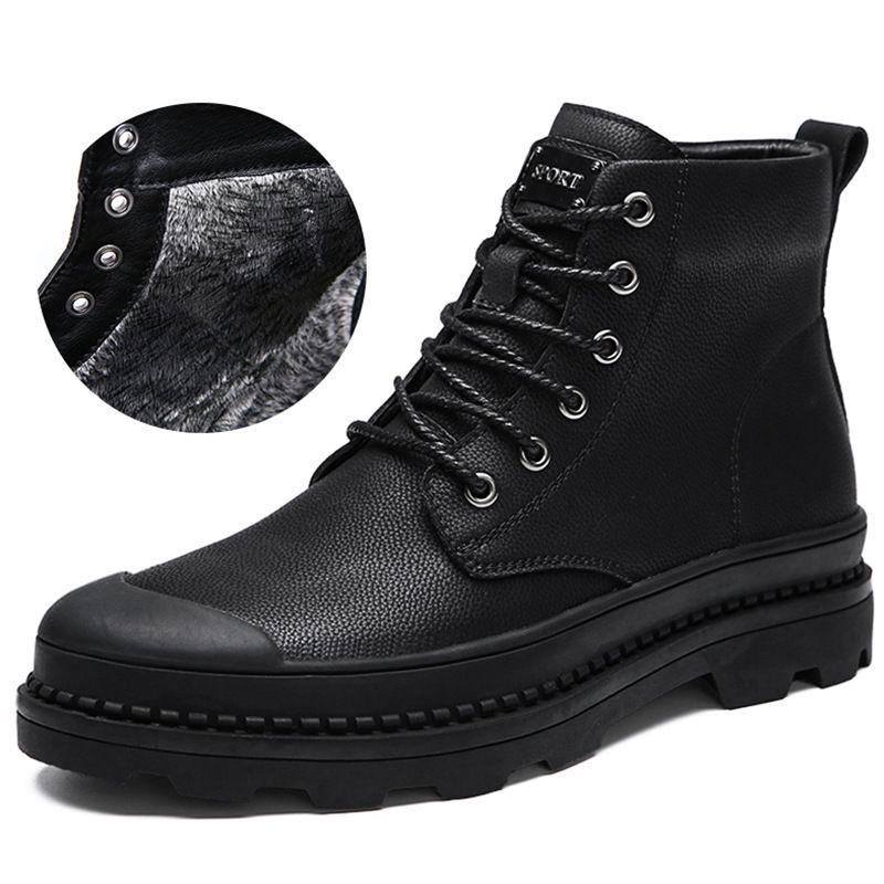 Autumn and Winter Leather Martin Boots Male Handsome Ankle Boots Waterproof Non-slip Work Boots