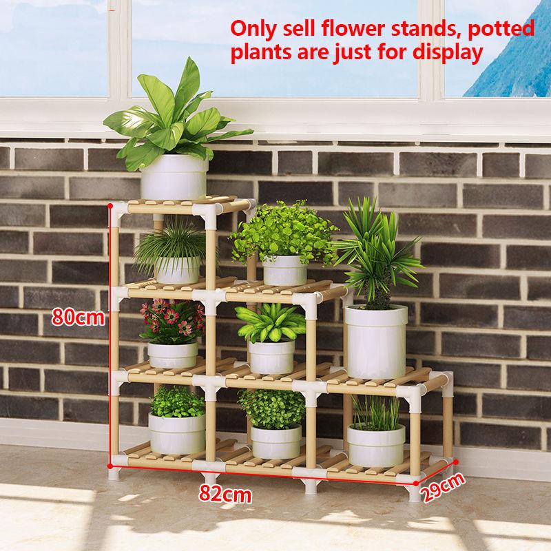 Solid Wood Flower Stand DIY Splicing Shelf Potted Flower Display Rack Now Style Furniture  for Family