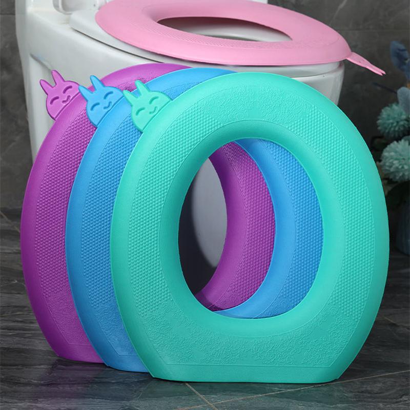 Portable EVA Toilet Seat Waterproof and Warm All Seasons Universal Toilet Seat Washable and Removable Household Toilet Cover