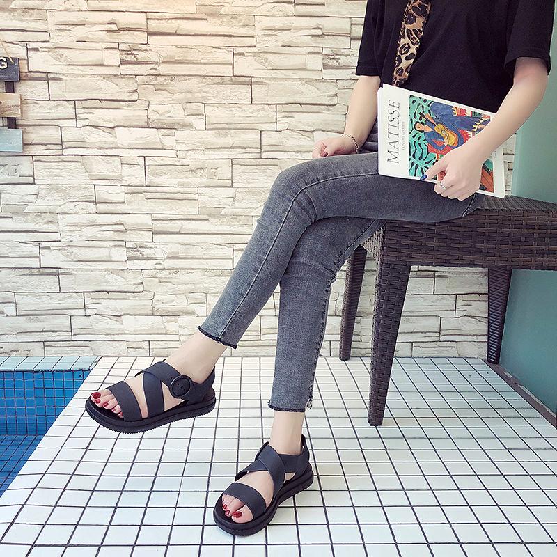 New Plastic Sandals Female Summer Thick Bottom Non-slip Waterproof Rubber Shoes Flat Bottom