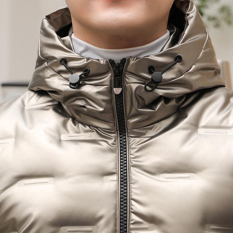 Fashion Trend Short Stand Collar Men's Down Jacket Winter Large Size Windproof Duck Down Warm Young Couple Hooded Jacket