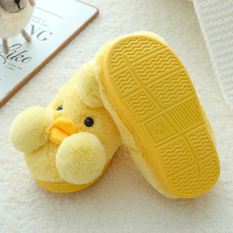 Winter Slippers for Girls Boys Winter Warm Shoes Cute Cartoon Duck Indoor Home Slippers House Bedroom Kids Baby Childrens Sliders Floor Shoes