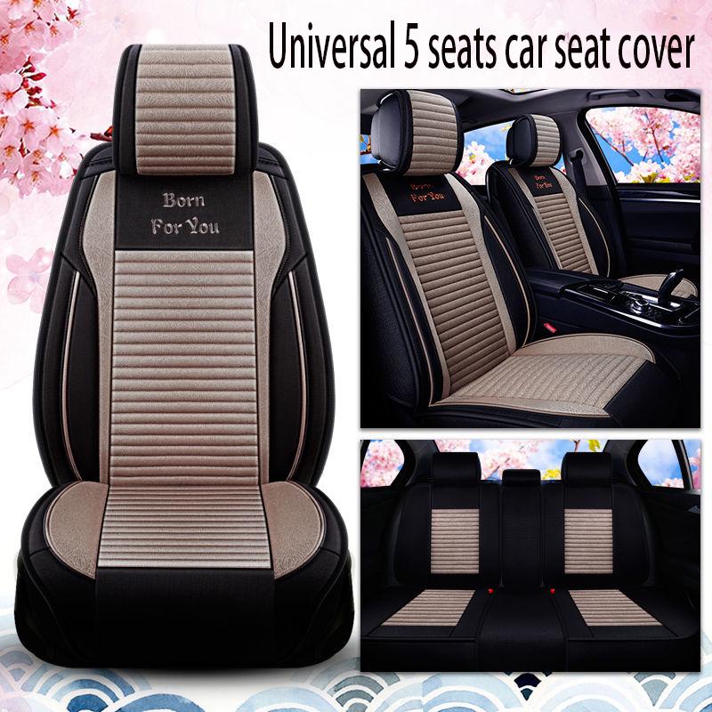 Car seat cover Waterproof Car Seat Cover Universal 5 set Auto Seat Cushion Leather 5 seats Universal