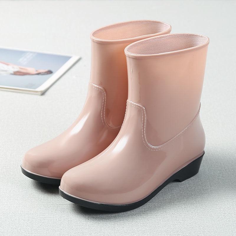 Rain Boots Rain Boots Ladies Adult Fashion Korean Version In The Tube Non-slip Waterproof Shoes Short Tube Boots Rubber Shoe Covers Women