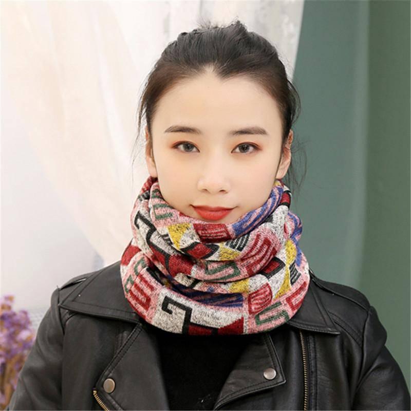 Scarf Women Men Winter Warm Infinity 1 Circle Cable Knit Cowl Neck Scarf Shawl