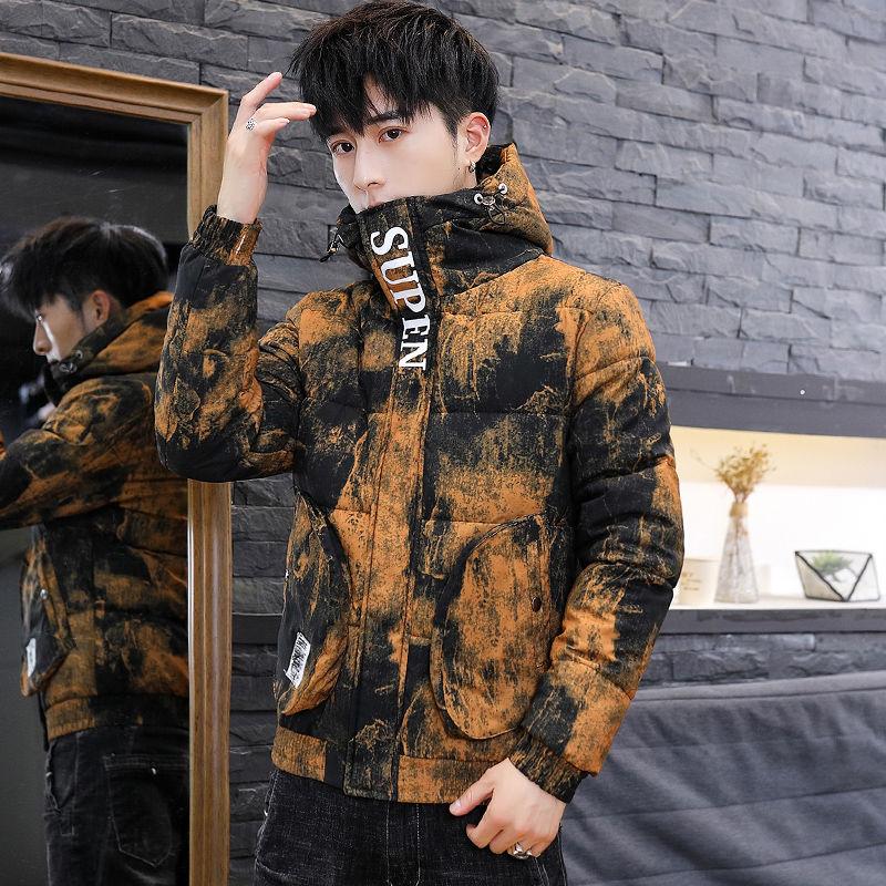 Fashion Men's Parker Jacket Winter Thicken Warm Camouflage Trend Brand Hooded Cotton Jack Loose Men's Cotton Jack