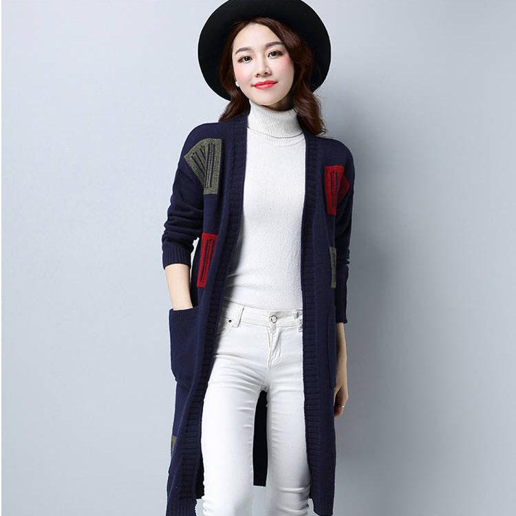 Cardigan Women Long Sleeve Female Elegant Pocket Knitted Outerwear Sweater High Quality