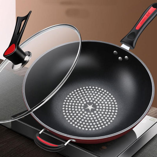 Frying Pan Wok Household Wok Pan with Pancake Non-stick Pan Cookware Family Dinner No Lampblack Frying Pan with Cover