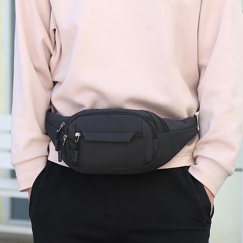 Unisex Cool Fanny Pack Canvas Shoulder Bag Chest Pouch Waist Pack Mobile Phone Belt Outdoor