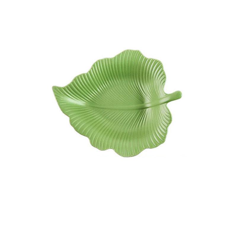 Nordic Creative Leaf-shaped Tableware Household Ceramic Breakfast Plate Fruit Salad Plate Soup Plate Deep Plate