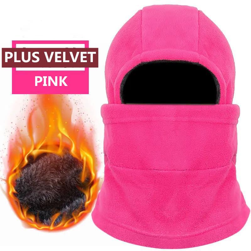 Unisex Winter Outdoor Sports Fleece Hats for Men and Women Dust-proof and Cold-proof Plus Velvet Thickened Collar Warm Ear Protection Headgear