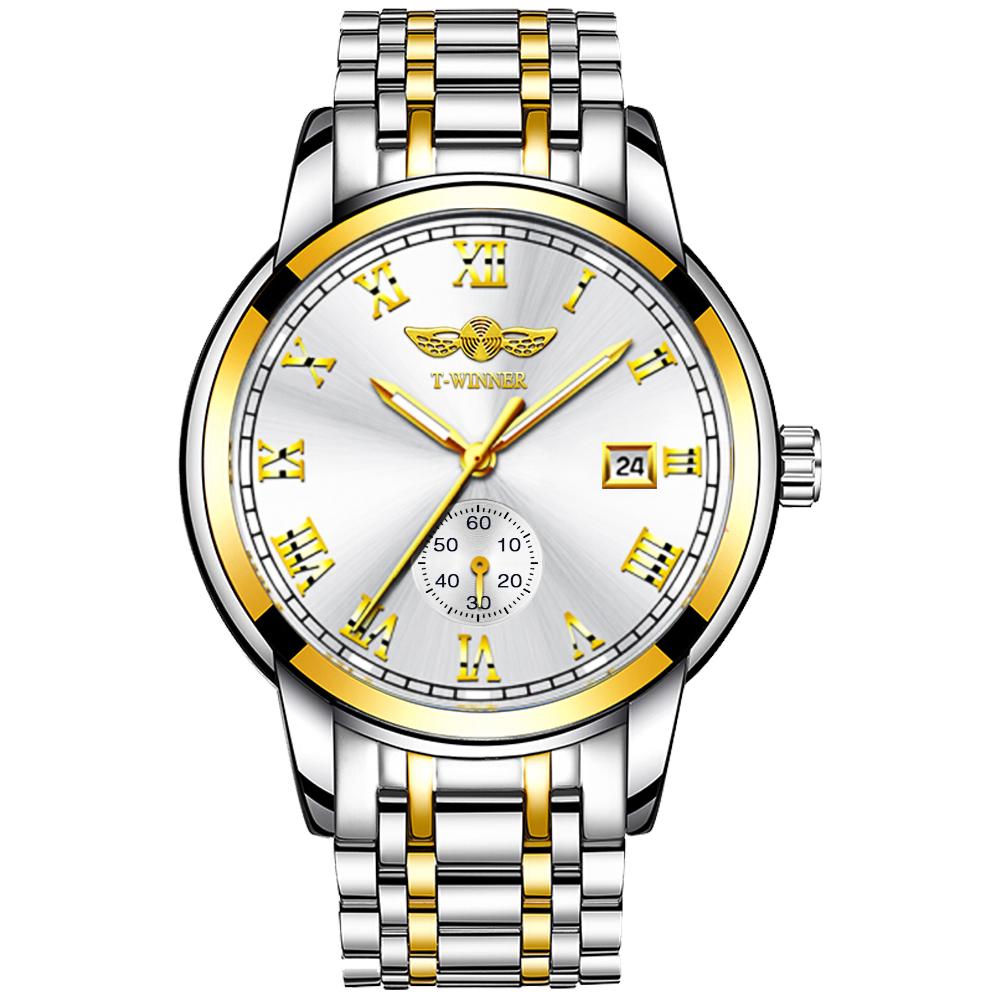 Business Gifts Party Stainless Steel Strap Waterproof Round Dial Men's Luminous Calendar Watch