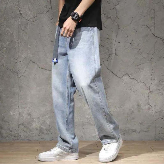 Casual Jeans Men's Loose Drape Wide-leg Pants Light-colored All-match Denim Straight-leg Trousers