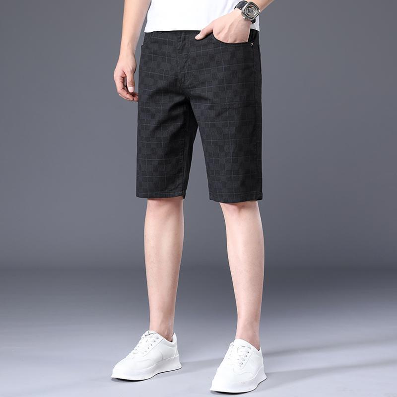 Men's Shorts Summer Thin Cotton Plaid Casual Sports Loose Five-point Pants Beach Pants