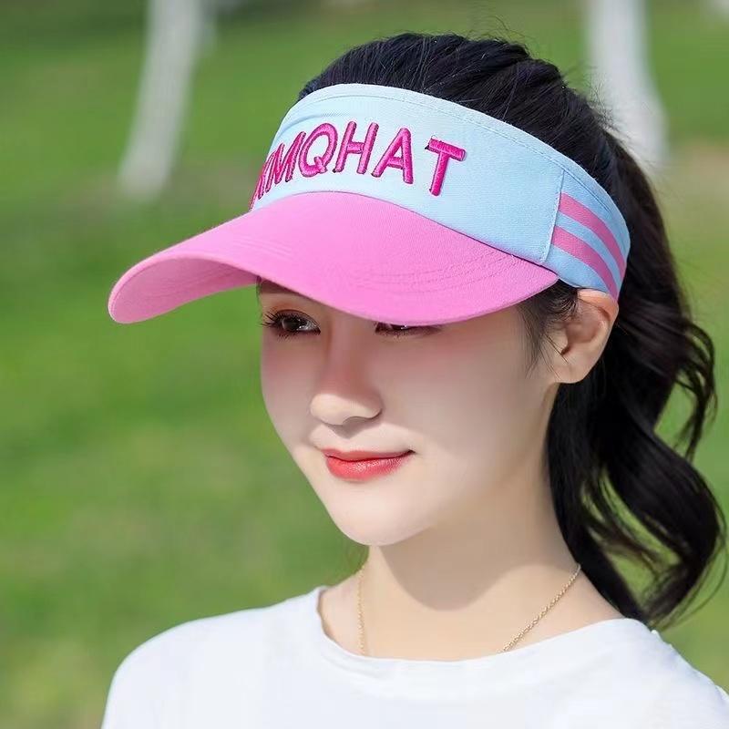 Women's Summer Sun Protective Hat Sunscreen Hat Outdoor Sports Topless Sun Hat Casual Running Peaked Cap Empty Top Hat