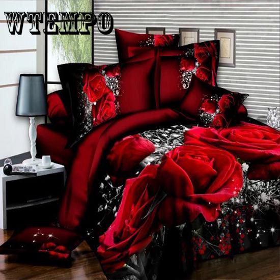 Duvet Cover Set 3D Oil Painting Bed In A Bag 4pcs Bedding Sets Flat Bed Sheet Comforter Duvet