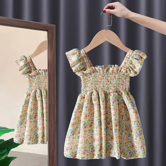 Girls' Dresses Summer Dresses Western Style Small Floral Skirts Korean Princess Dresses