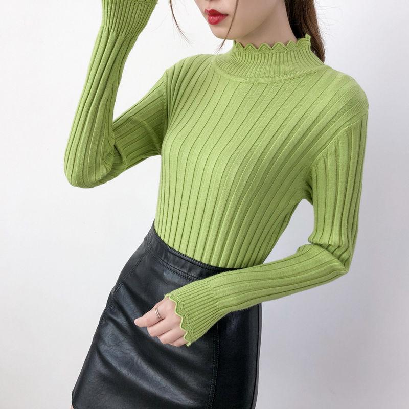 High Collar Sweater Winter Knitting Sweaters Large Size Sweater Skirt Woman Medium and Long Section