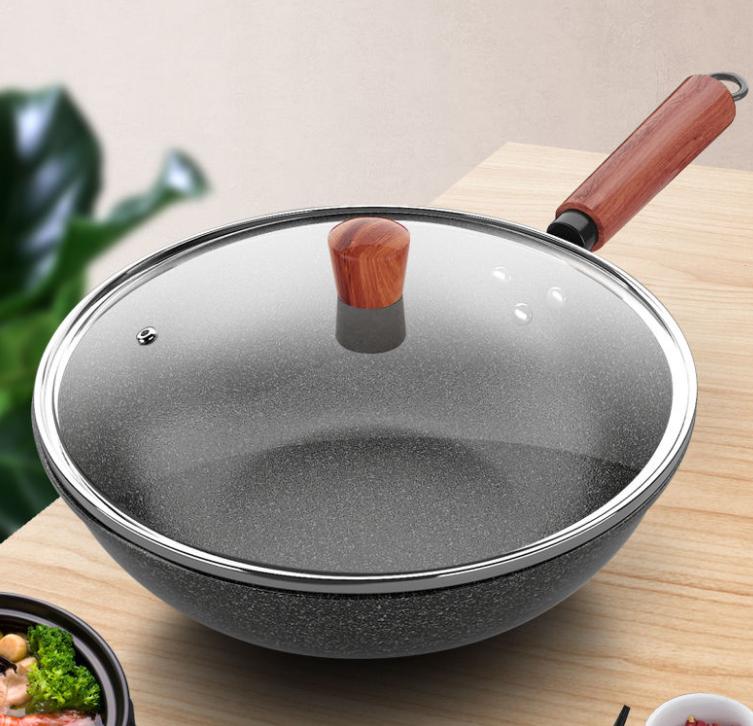 Maifan Stone Non-stick Wok Wok No Oily Smoke Can Be Used Shovel Wok Household Induction Cooker Gas Stove