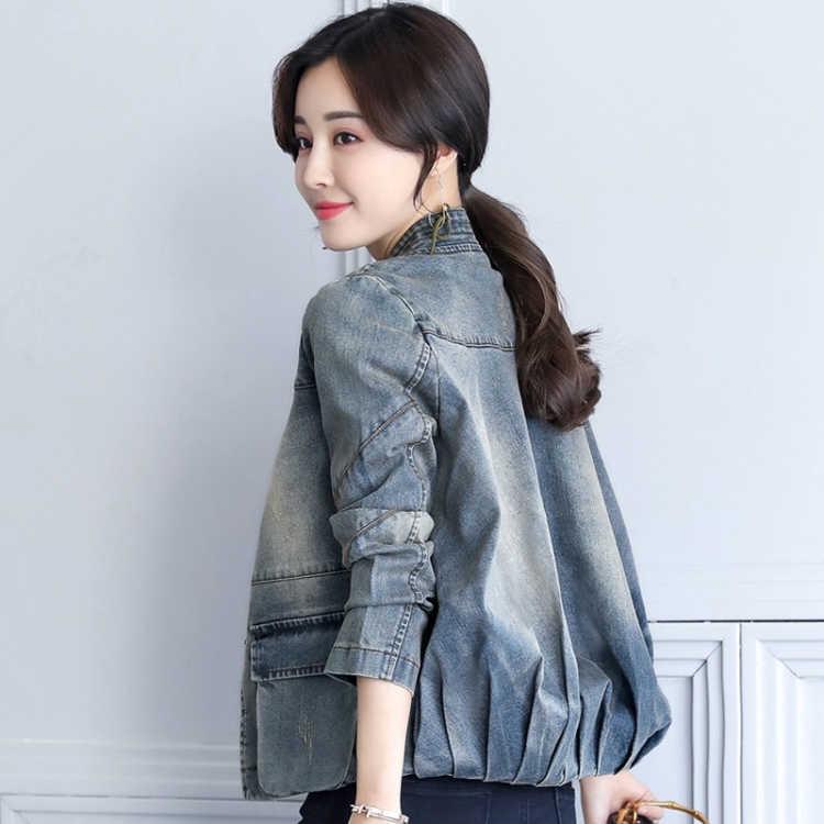 2019 Denim Jacket Blue Bomber Short Jeans Jacket Casual Ripped Denim Outwear Slim Jeans Jack Coat