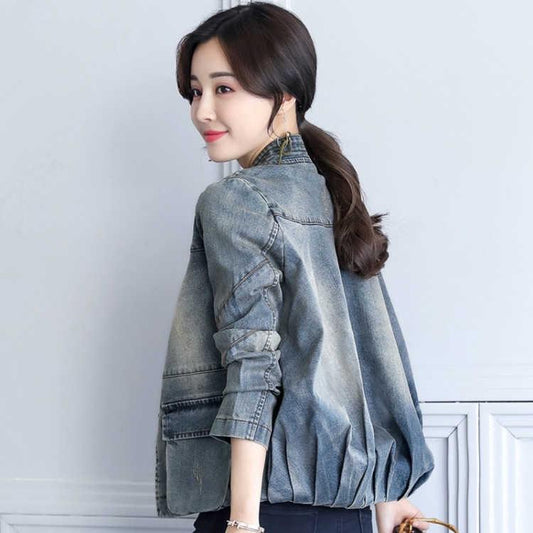 2019 Denim Jacket Blue Bomber Short Jeans Jacket Casual Ripped Denim Outwear Slim Jeans Jack Coat