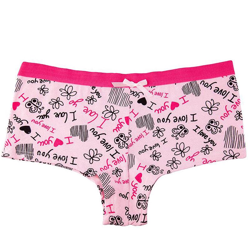 6 Pcs Woman Underwear Print Boyshort Sexy Briefs Cute Girls Panties Ladies Cotton Knickers