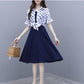 Dress Suit Women  Polka Dot Blouse Coat Spaghetti Strap Dress Two-piece Summer Outfits