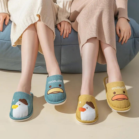 Autumn and Winter Unisex Cotton Slippers Women Non-slip Slippers Soft Home Casual Slippers