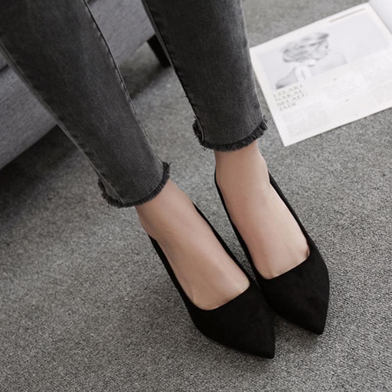 High Heels Female Stiletto Black Pointed Toe French Girl Temperament Spring and Autumn Girl Shallow Mouth Single Shoes Summer