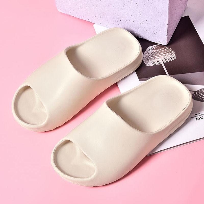 Summer Slippers Male Couple Slippers Outer Wear Non-slip Solid Color Casual Slippers Large Size Beach Sandals Women