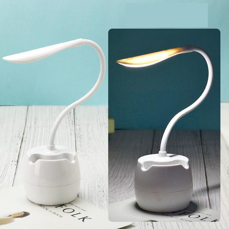 Push Button Switch LED Desk Lamp Eye Protection Cute Petal Type Dormitory USB Charging Plug-in Learning Lamp Reading Bedroom Bedside Lamp