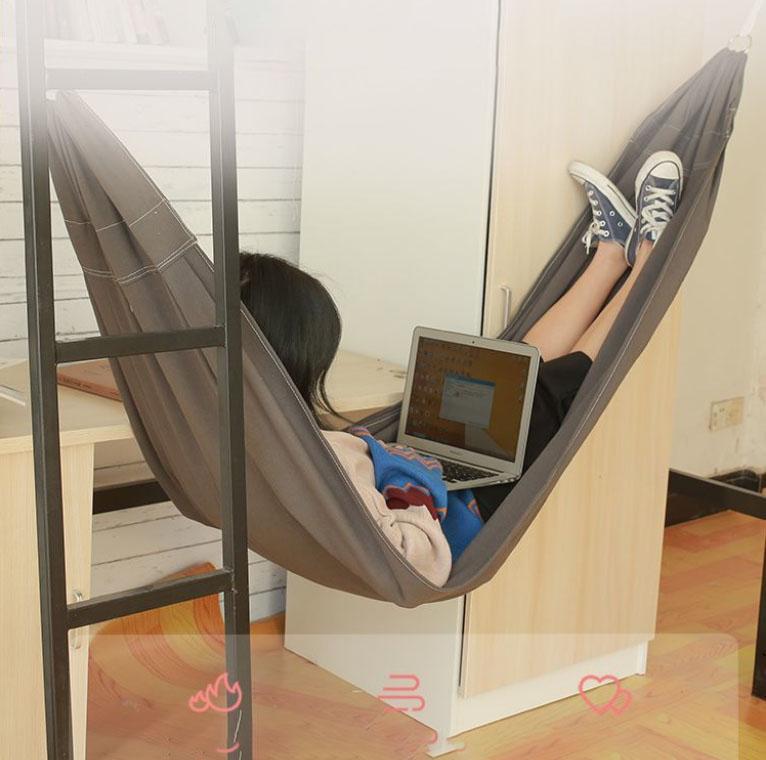 College Dormitory Dormitory Hammock Outdoor Anti-rollover Artifact Thickened Canvas Reclining Swing Cradle Net Red Hanging Chair