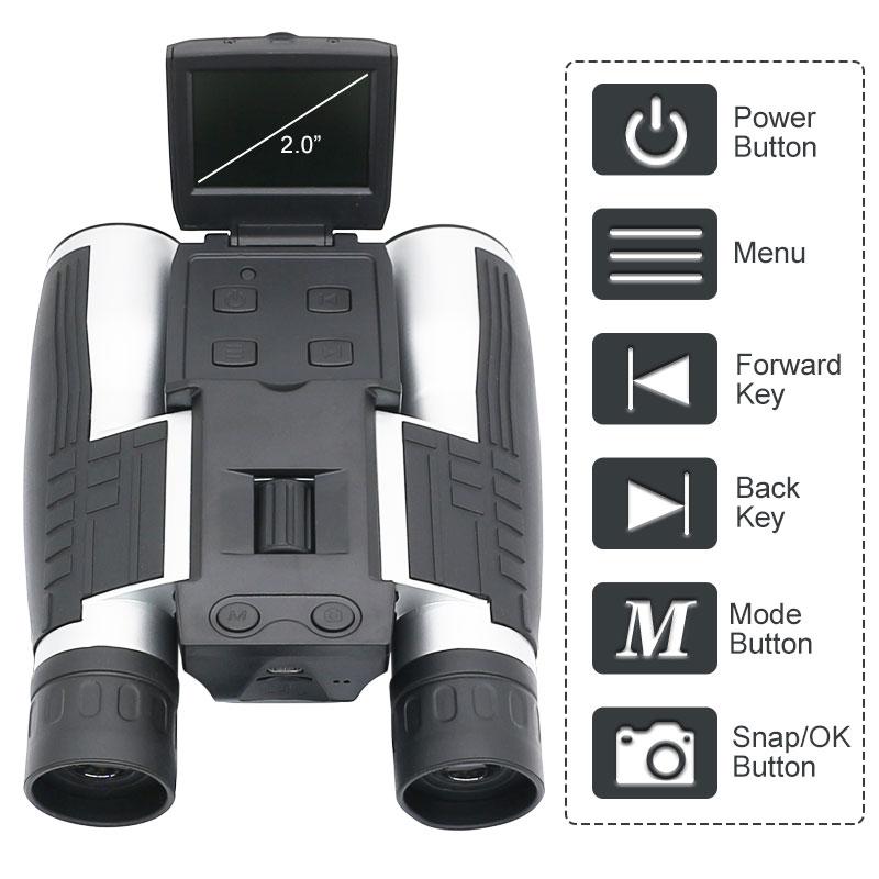 12x32 Digital Telescope 2.0" LCD Screen Binocular Telescope HD Digital Camera Photo Video-recording Outdoor Binoculars